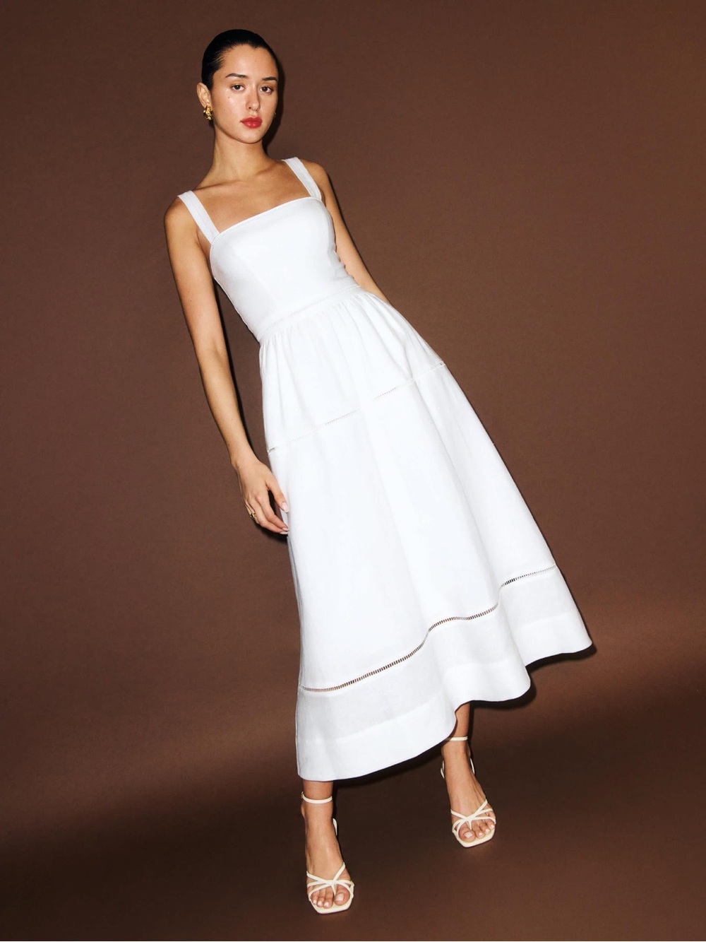 Reformation Everett Linen Midi Dress